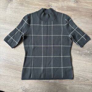 Ann Taylor Wool Blend Mock Neck Elbow Sweater